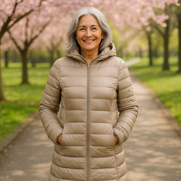 Helsa Long Puffer Jacket Mid-Season | Champagne