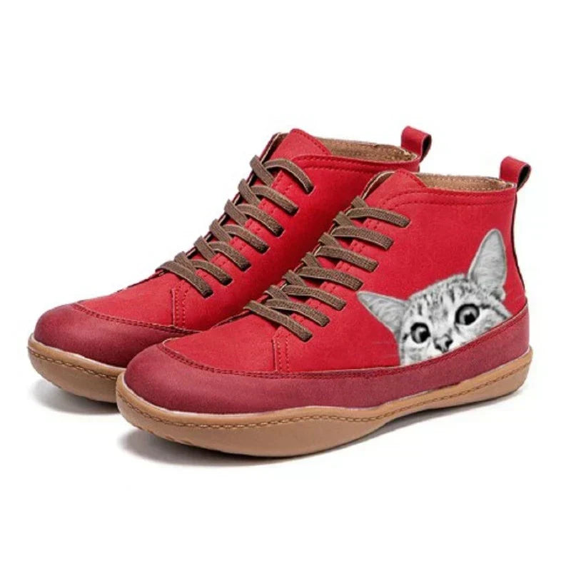 Irena™ | Leather Ankle Boots for Cat Lovers