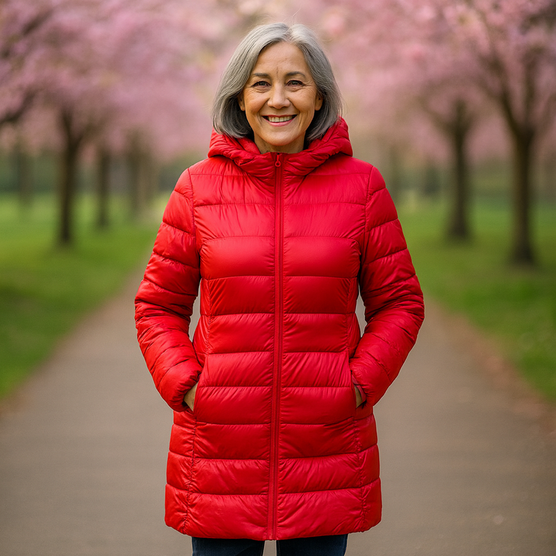 Helsa Long Down Jacket Medium | Red