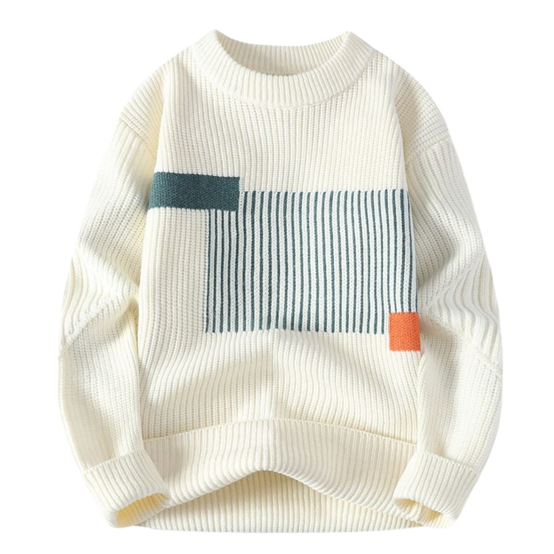 Geometric Color Block Knitted Sweater