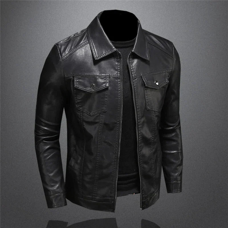 Tyvian – Leather Jacket Lined with Fleece