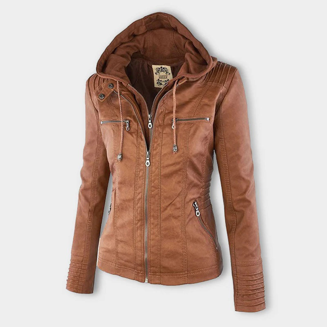 Bellini | Fashionable leather jacket with a hood