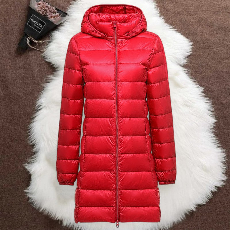 Helsa Long Down Jacket Medium | Red