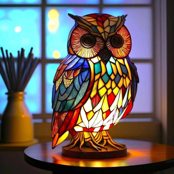 Merlin | Owl Lamp Magic in Colorful Glass