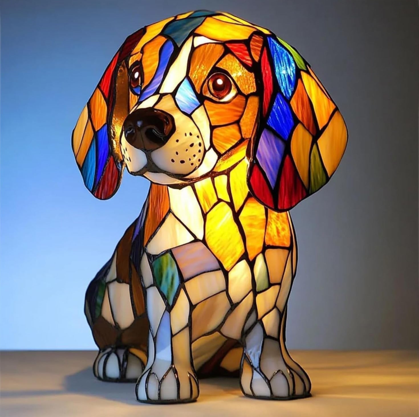 Coco | Dog Lamp Magisk in Colorful Glass