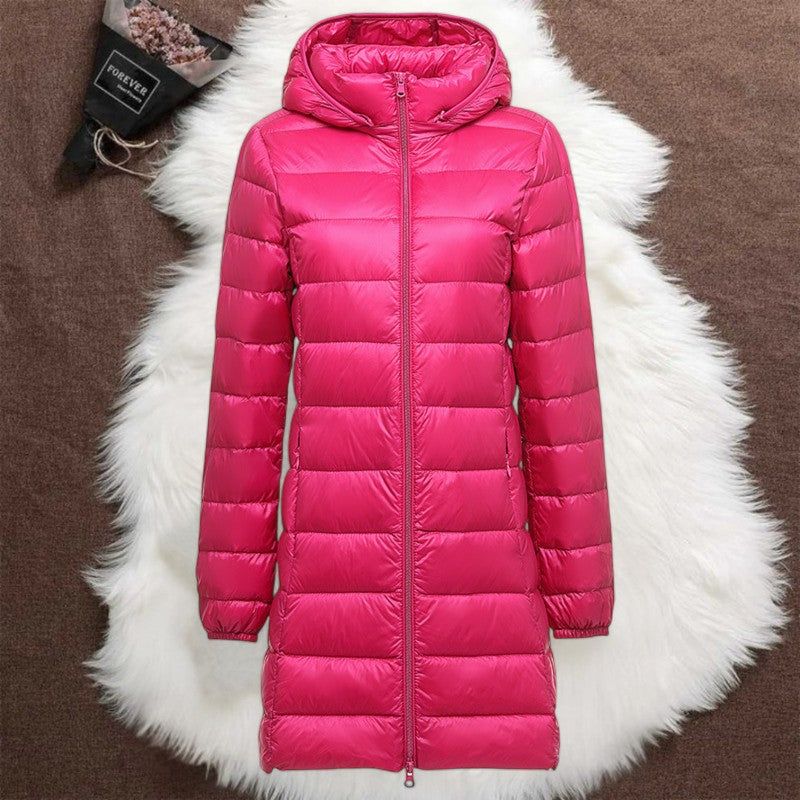 Helsa Long Puffer Jacket Medium | Pink