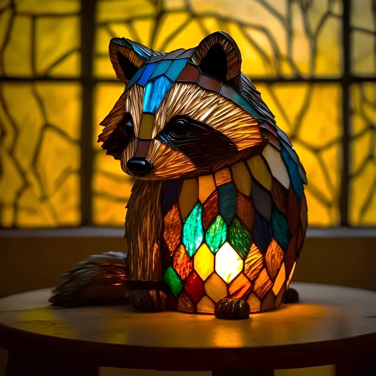 Filou | Magical Raccoon Lamp in Colorful Glass
