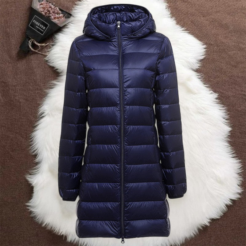 Helsa Long Padded Coat Mid Season | Dark Blue