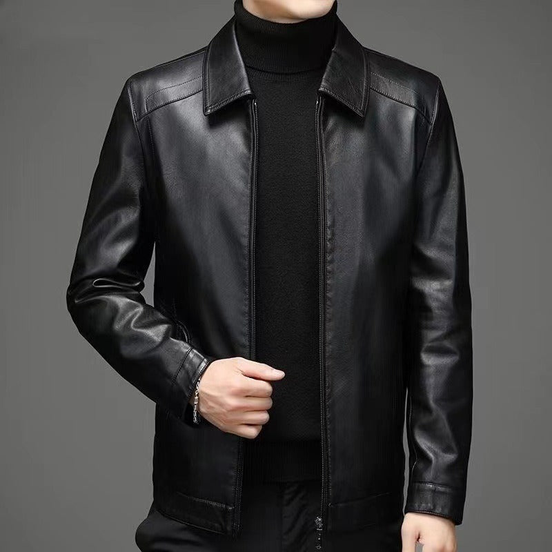 Aleksen – Casual Leather Jacket in Vintage Style
