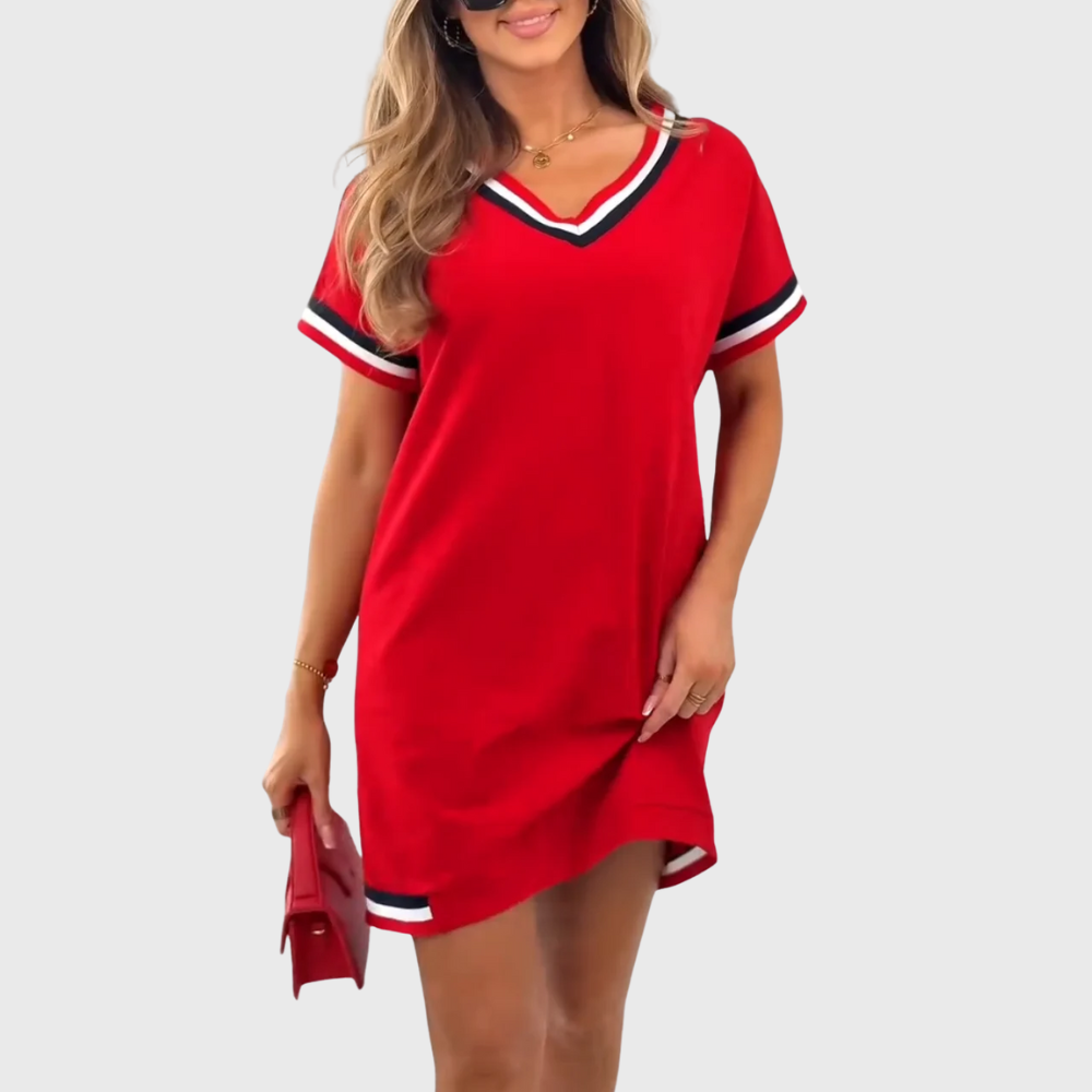 Barbara | Women's Dress with Short Sleeves
