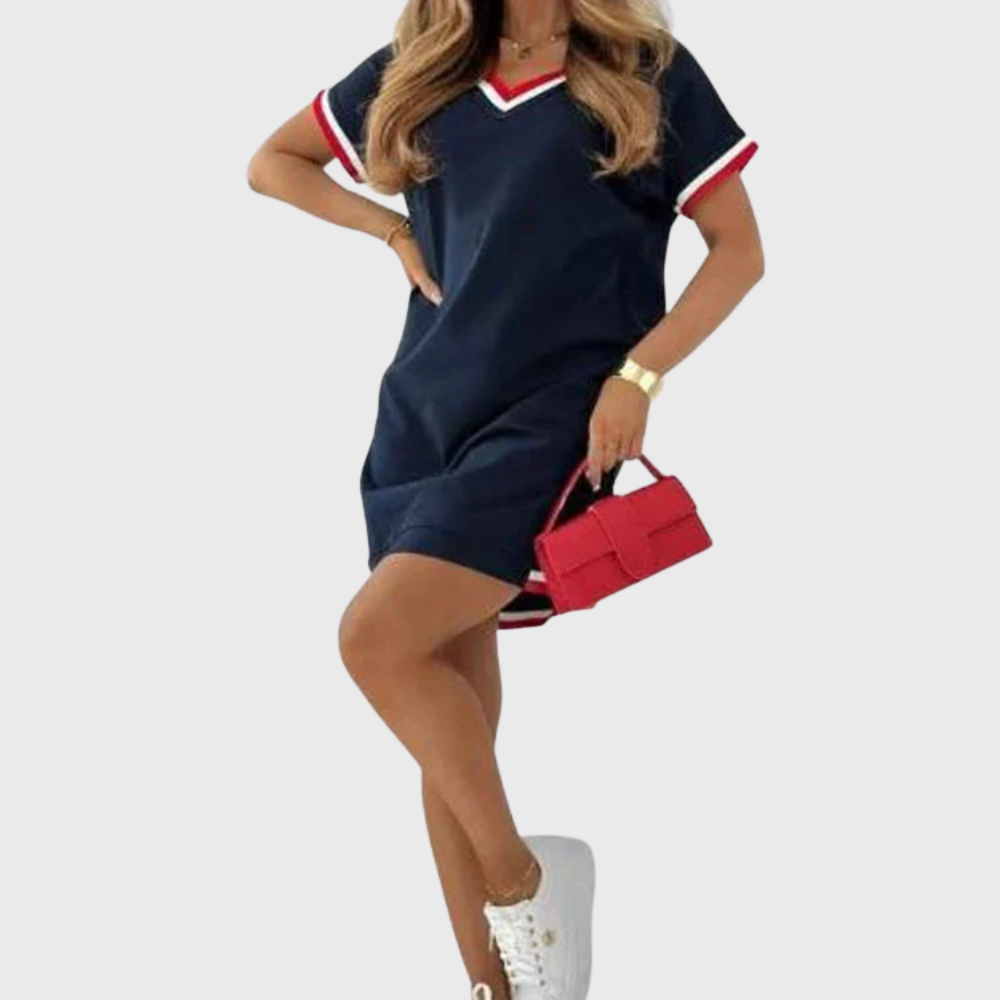 Barbara | Women's Dress with Short Sleeves