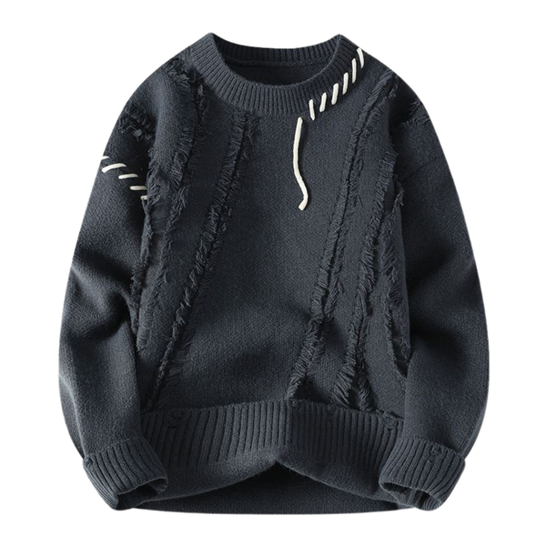 Premium Ribbed Trim Knitted Sweater