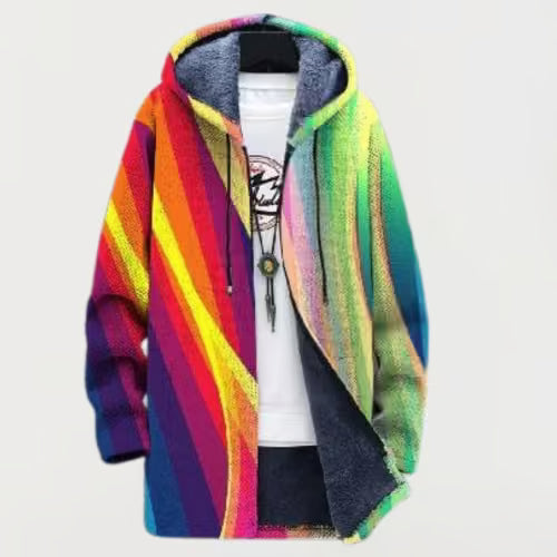 Iris | Hoodie with Rainbow Stripes