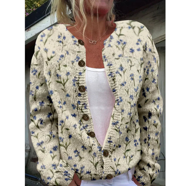 Marie | Elegant cardigan with print