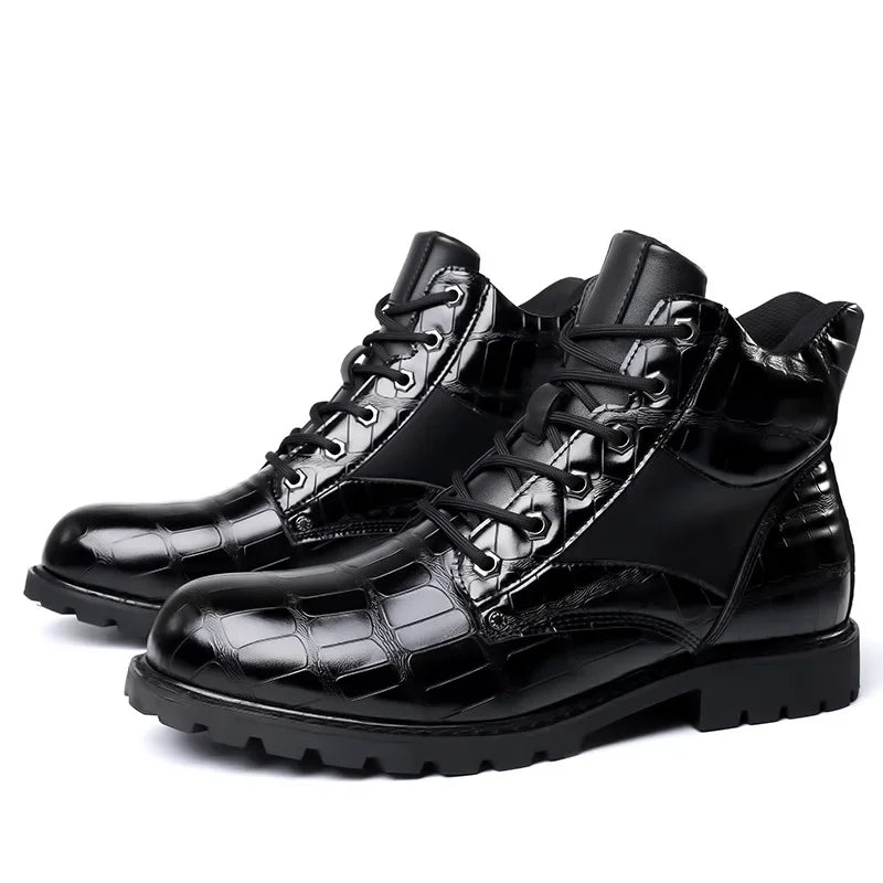 Dante Ferrara | Croc Leather Ankle Boots