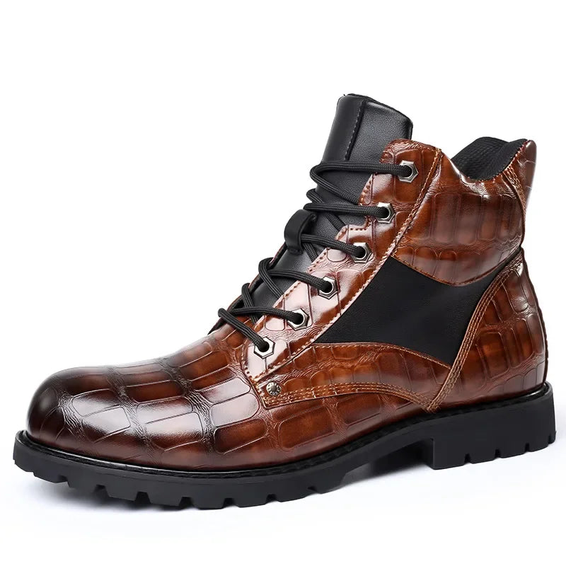 Dante Ferrara | Croc Leather Ankle Boots