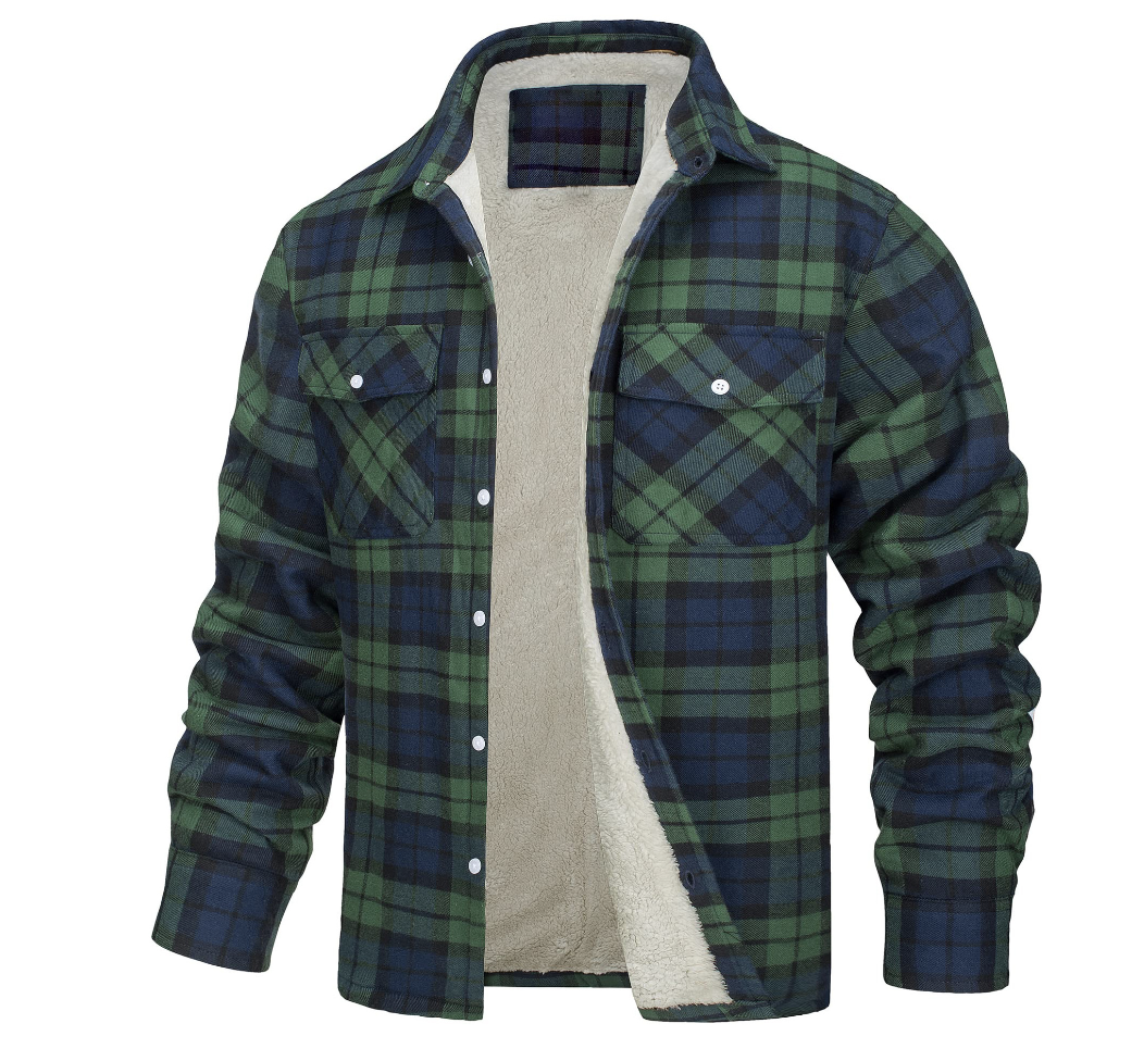 Nate™ | Men's Plaid Jacket with Sherpa Lining