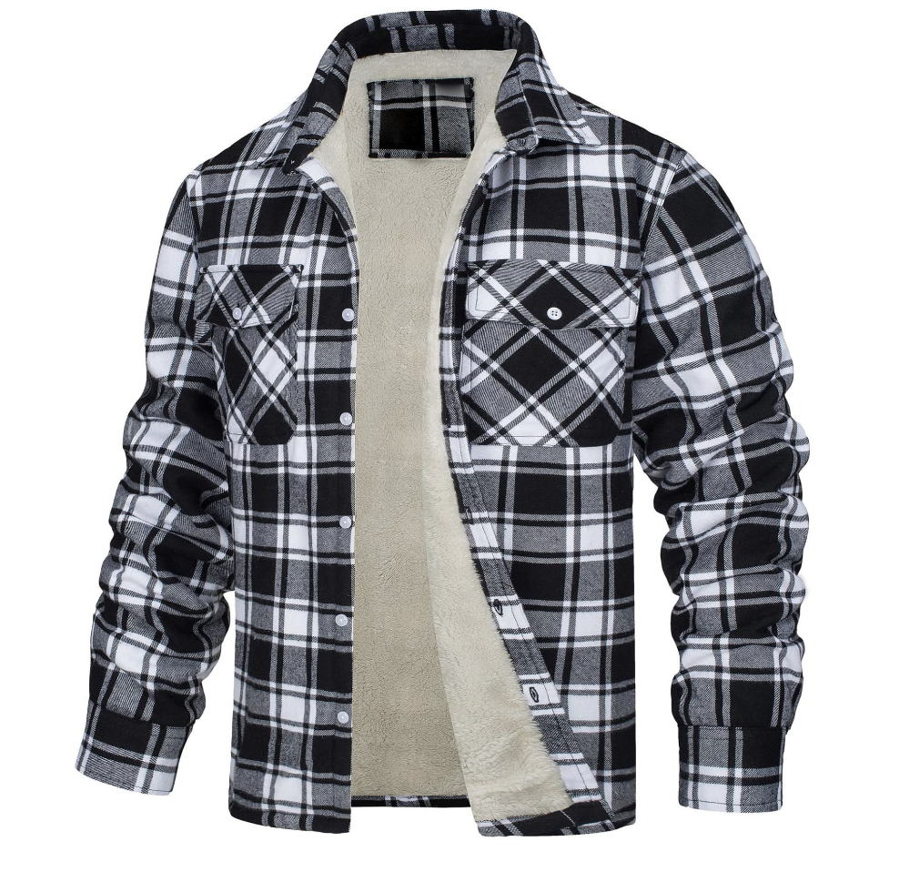 Nate™ | Men's Plaid Jacket with Sherpa Lining
