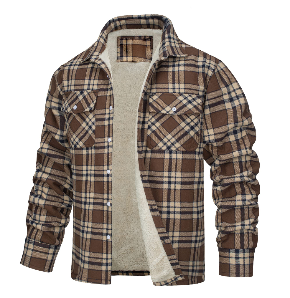 Nate™ | Men's Plaid Jacket with Sherpa Lining