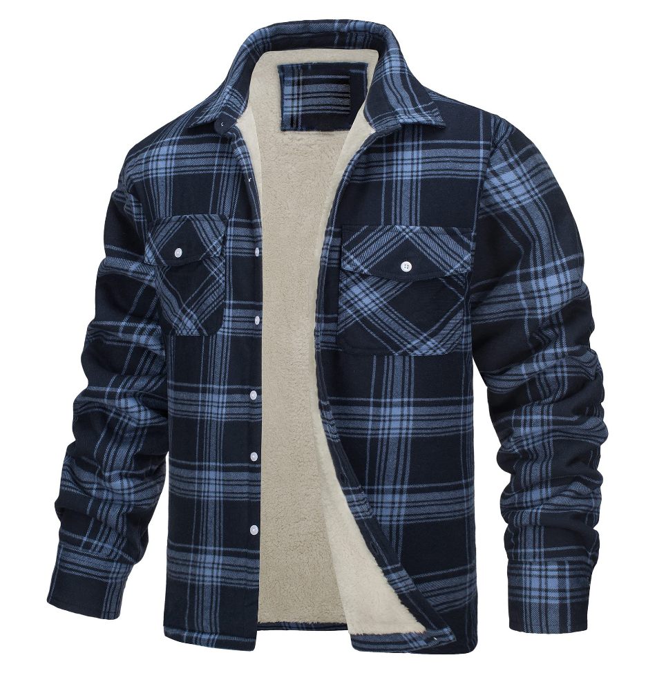 Nate™ | Men's Plaid Jacket with Sherpa Lining
