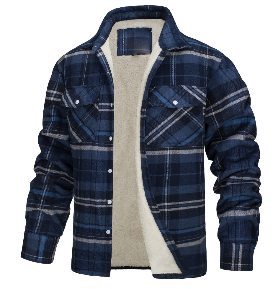 Nate™ | Men's Plaid Jacket with Sherpa Lining
