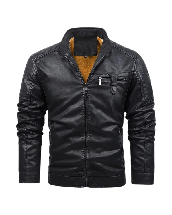 Malvian – Retro Leather Jacket Lined with Fleece