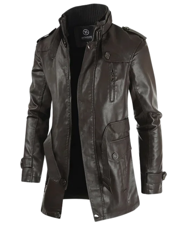 Jaxven – Long Vintage Style Motorcycle Leather Jacket