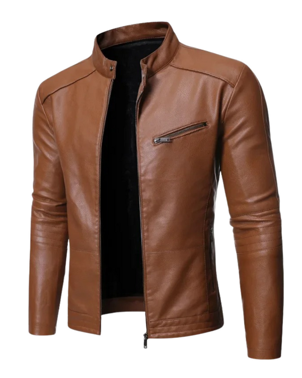 Jarvian – Elegant Leather Jacket with Zipper