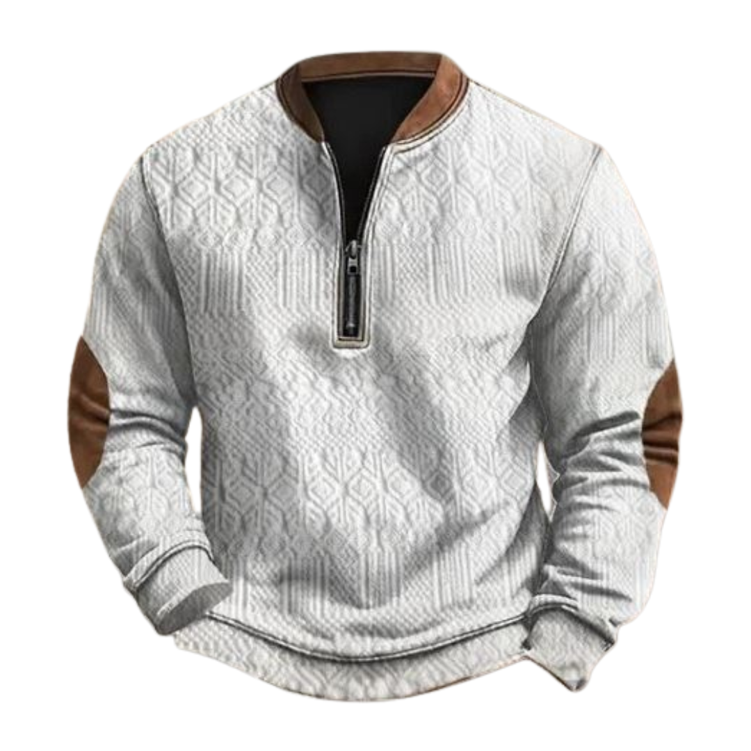 Vintage Style Quarter-Zip Sweater