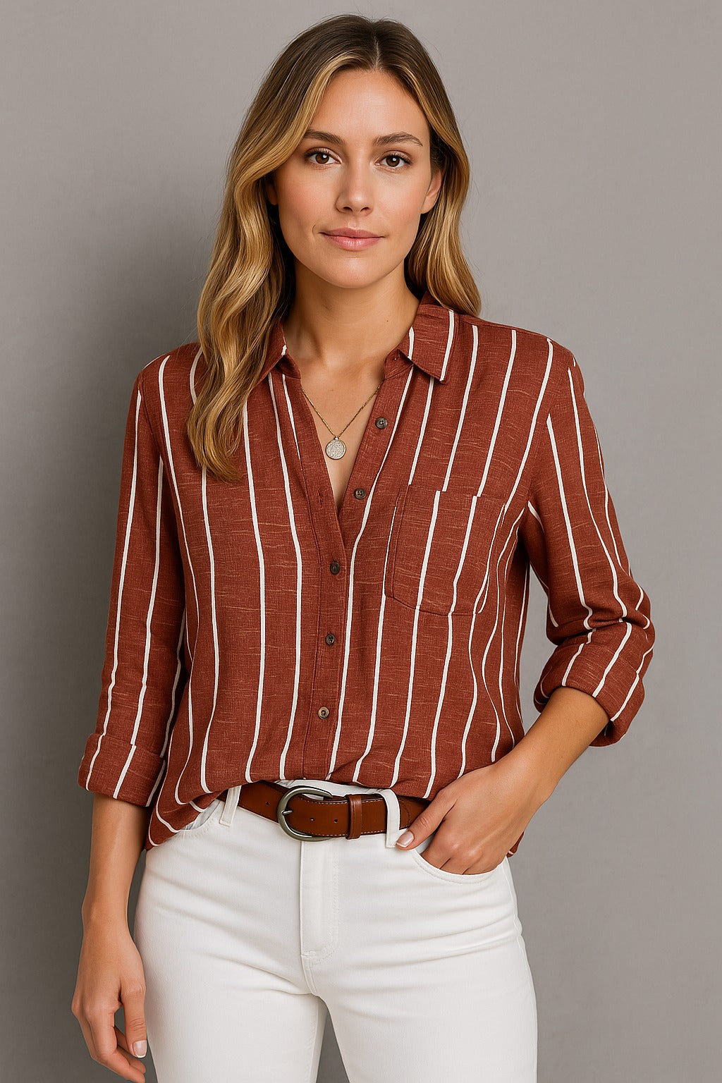 Maria | Striped Long Sleeve Blouse