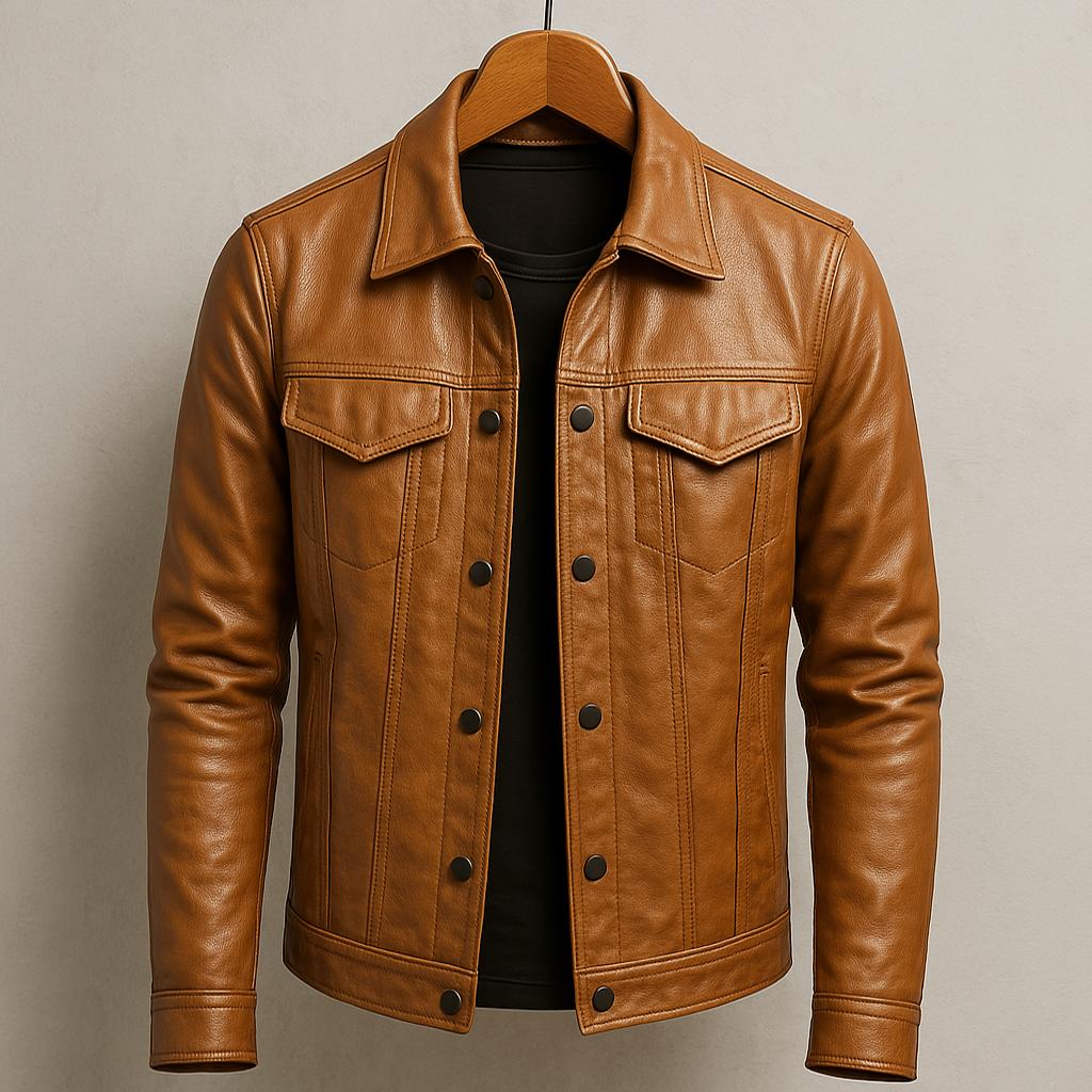 Arvien – Leather Jacket in Vintage Style