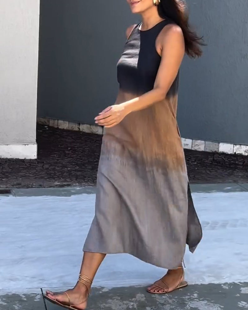 Anette | Sleeveless Gradient Dress with Round Neckline