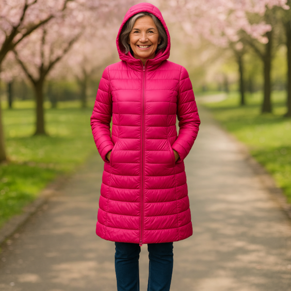 Helsa Long Puffer Jacket Medium | Pink