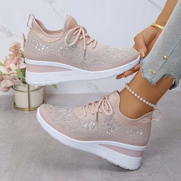 Giselle – Orthopedic Sneakers with Shiny Crystals