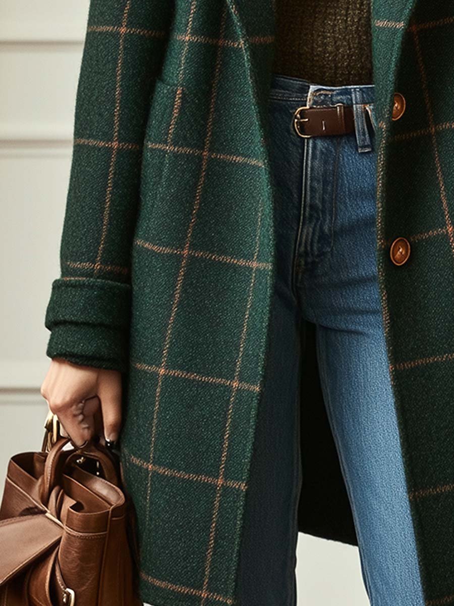 Catherine | Classic Plaid Wool Coat