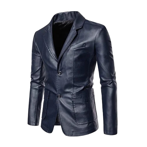 Lorienn – Leather Business Casual Jacket with Zipper