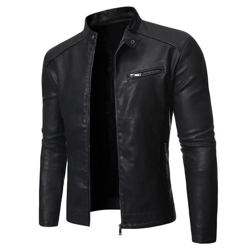Jarvian – Elegant Leather Jacket with Zipper