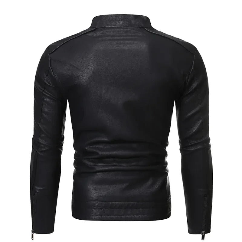Jarvian – Elegant Leather Jacket with Zipper