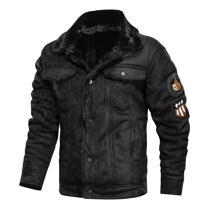 Lorvann – Slim-Fit Leather Jacket with Fleece