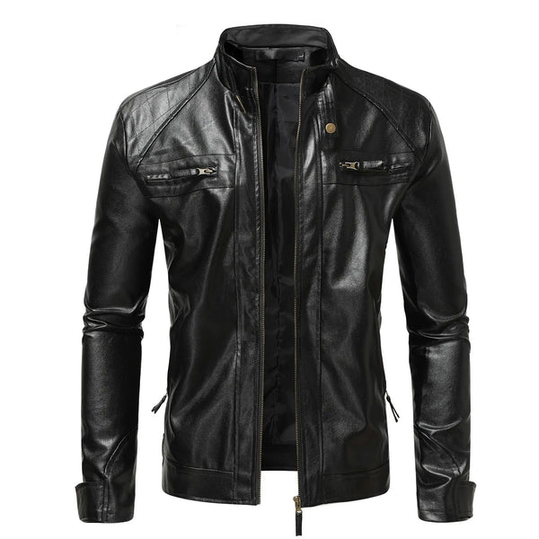 Zevion – Casual Leather Zip-Up Jacket