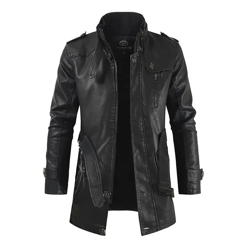 Jaxven – Long Vintage Style Motorcycle Leather Jacket