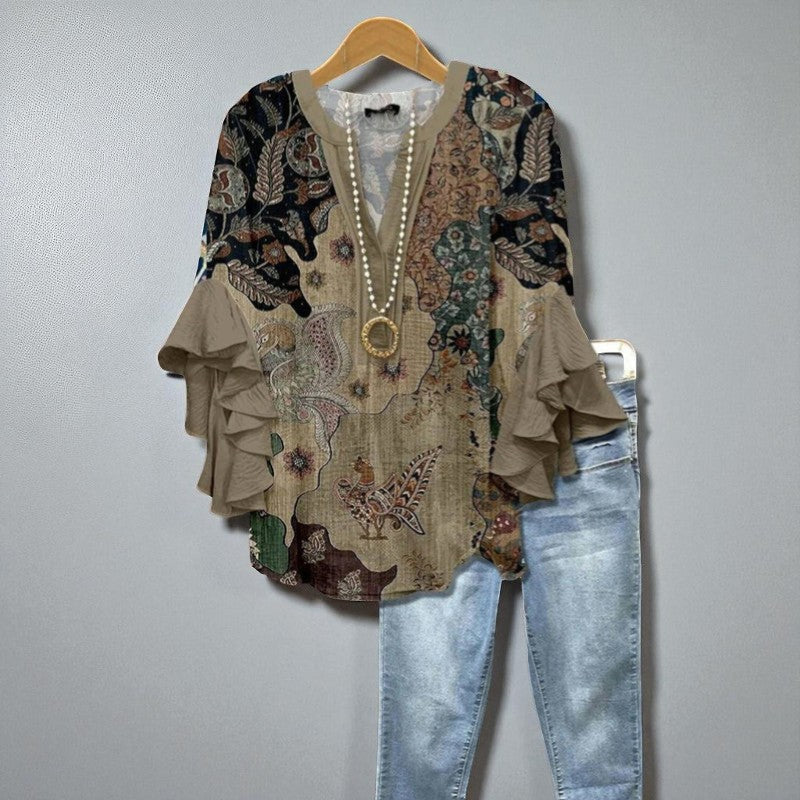 Élodine – Boho Blouse with Elegant Ruffles